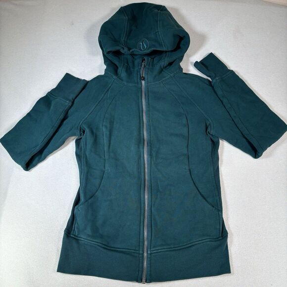 Lululemon Scuba Full Zip Hoodie Size 6 Jasper Green - Picture 2 of 10